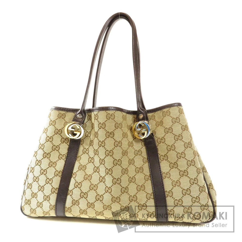 Gucci Twins GG Brown Tote Canvas Bag Shoulder - Picture 2 of 10